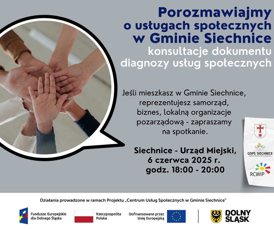 plakat - zaproszenie na spotkanie w UM Siechnice w dniu 6 czerwca 2025r.