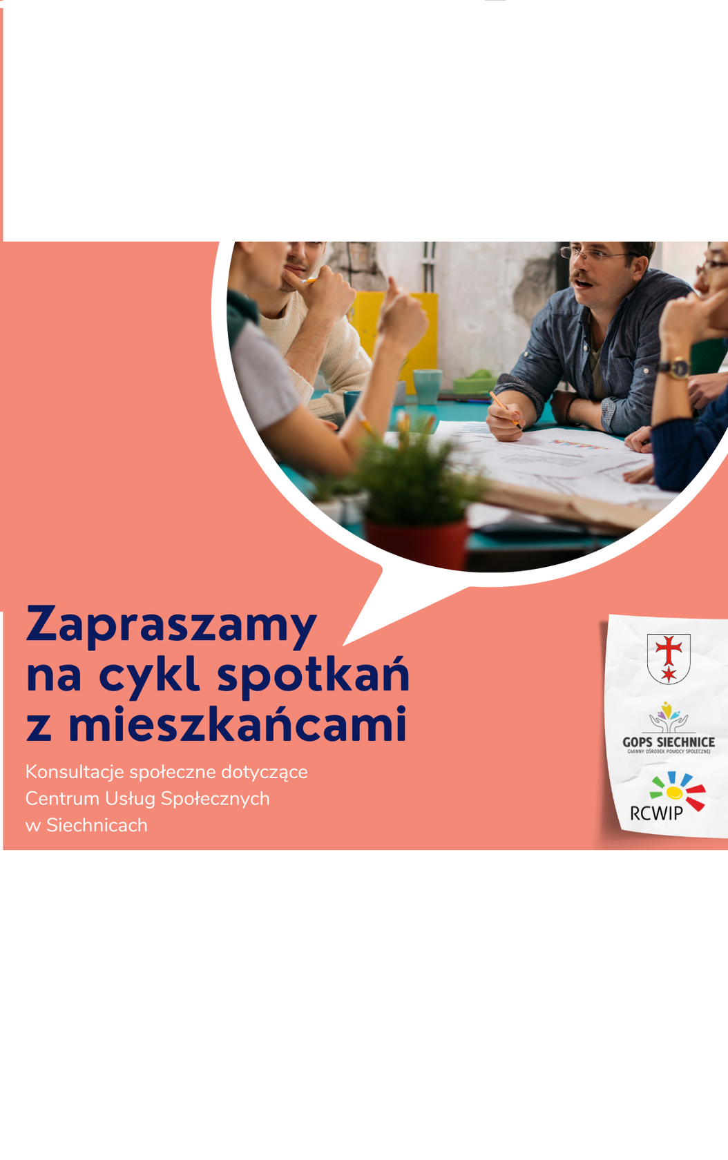 Aktualność: Konsultacje dla mieszkańców w związku z tworzeniem Centrum Usług Społecznych