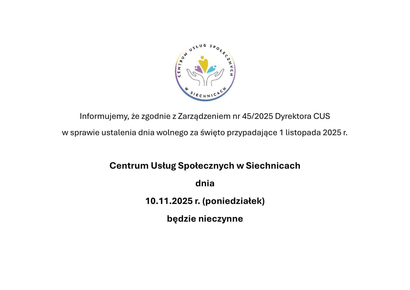 10 Listopada CUS w Siechnicach będzie zamknięty