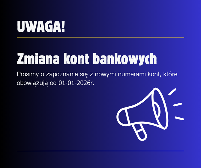 Zmiana numerów rachunków bankowych CUS Siechnice