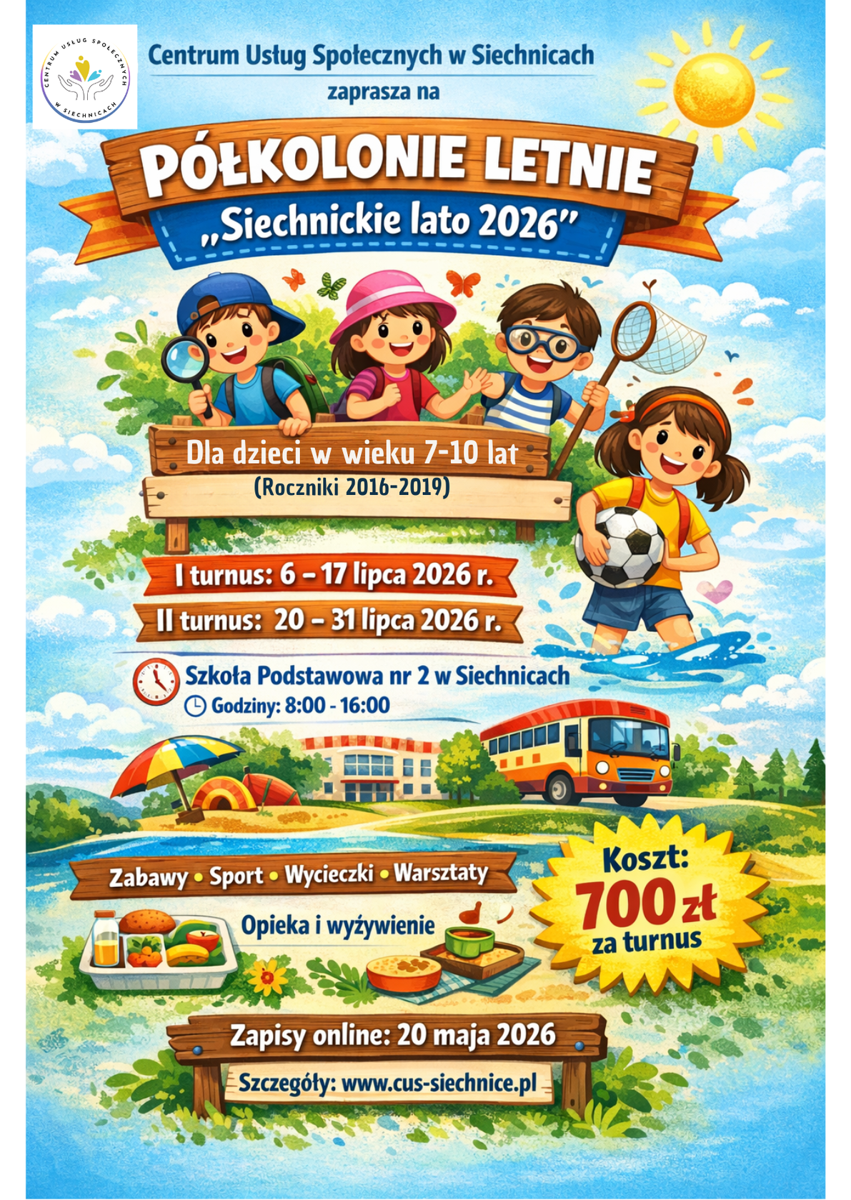 Aktualność: PÓŁKOLONIE LETNIE - Siechnickie lato 2026