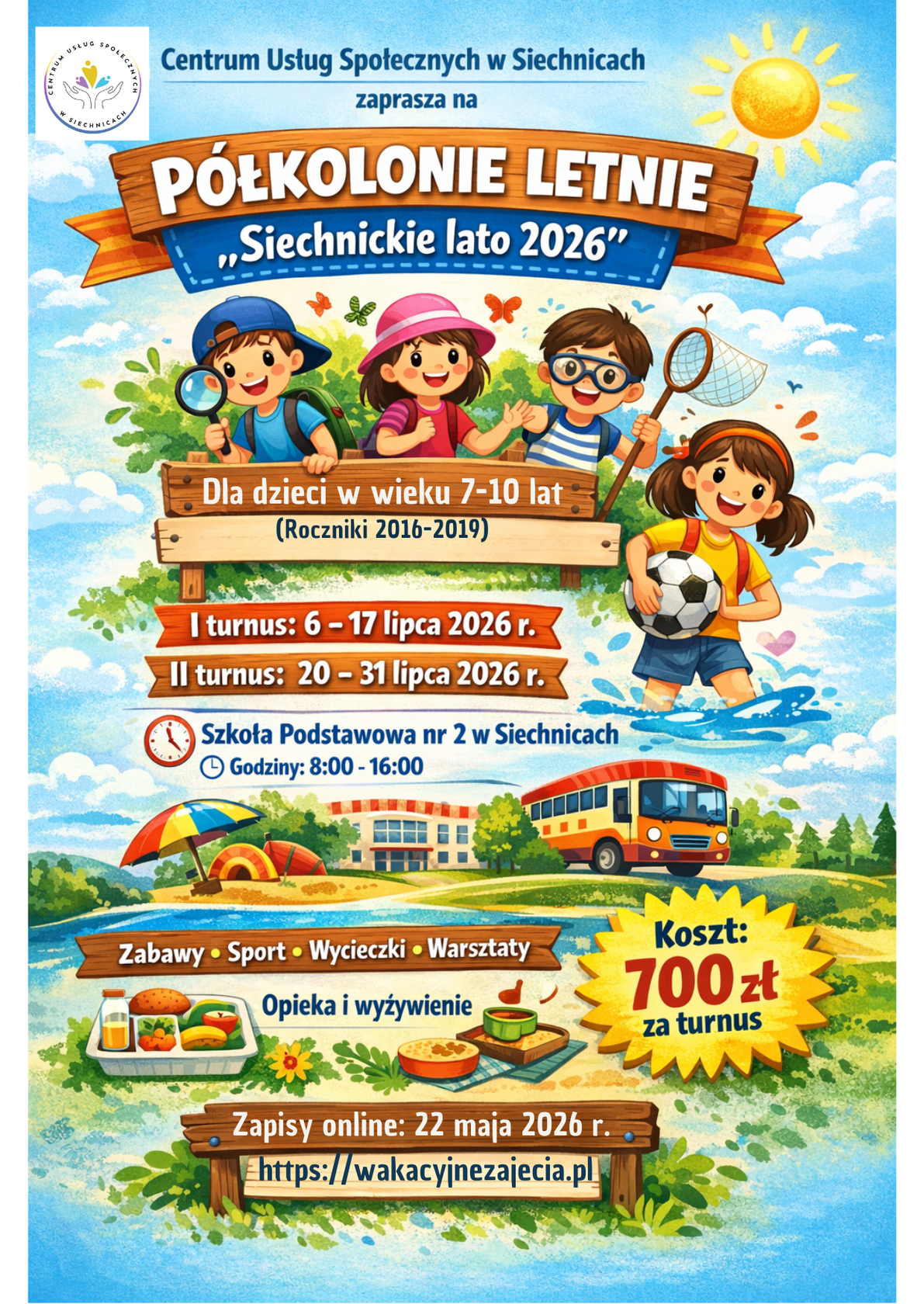 Aktualność: PÓŁKOLONIE LETNIE - zapisy