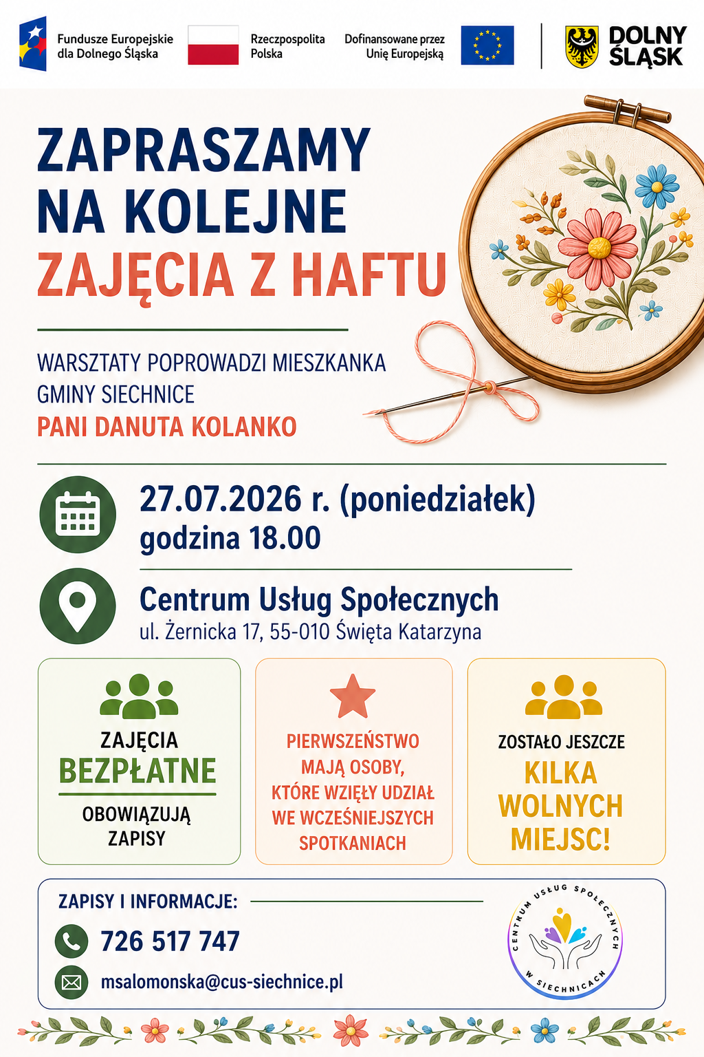 Aktualność: ZAJĘCIA Z HAFTU